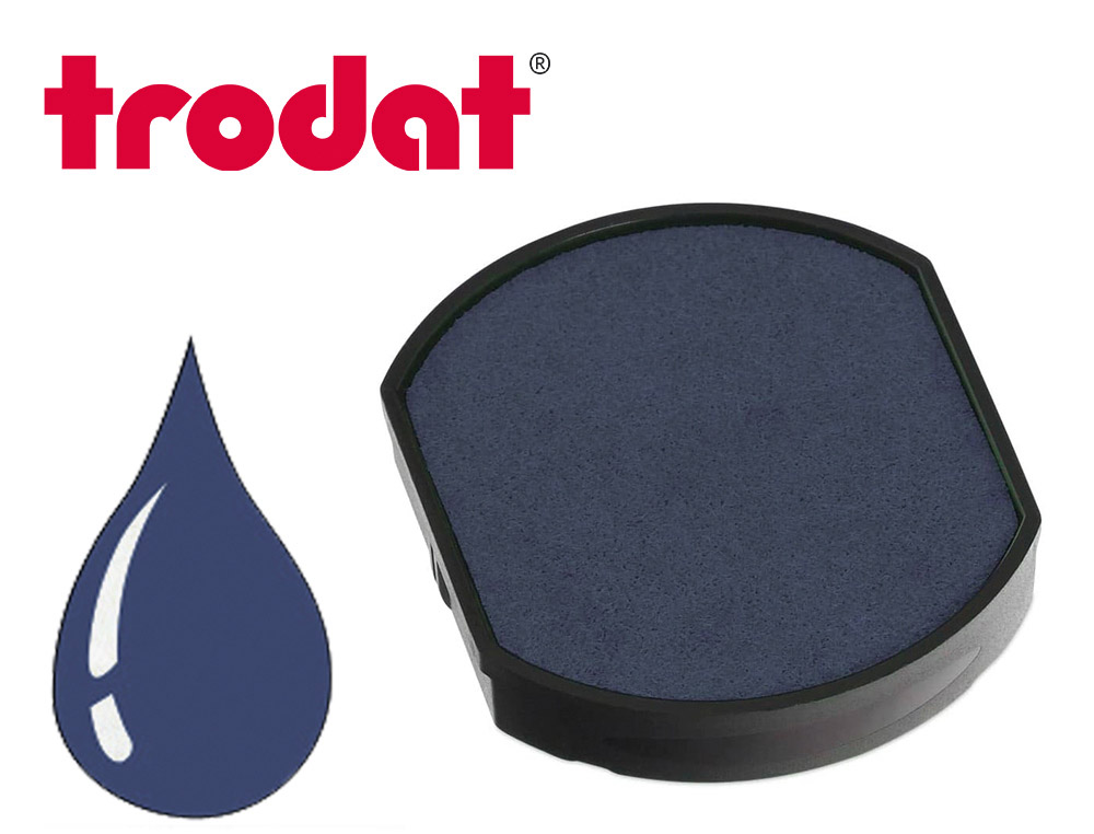 Cassette encrage trodat 6/46040b pour tampon encreur 46040/46040r/46140 coloris bleu