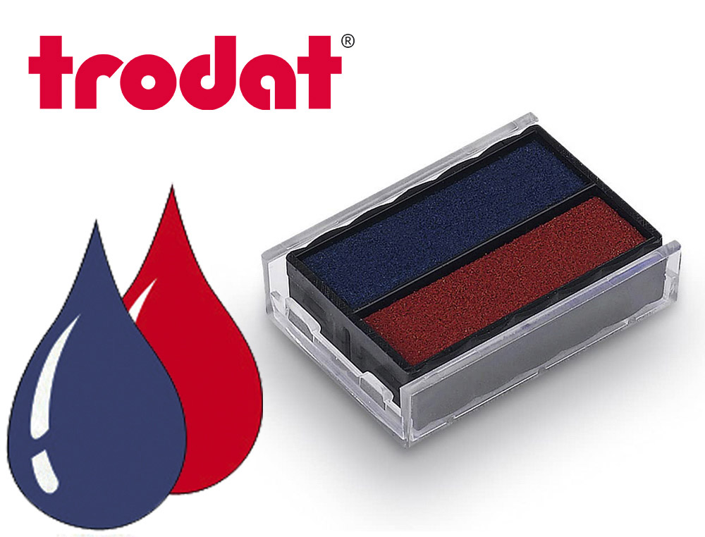 Cassette encrage trodat 6/4850a pour tampon encreur printy  4850/4820l1/4850l2/4850l8     taille empreinte 25x14mm noir