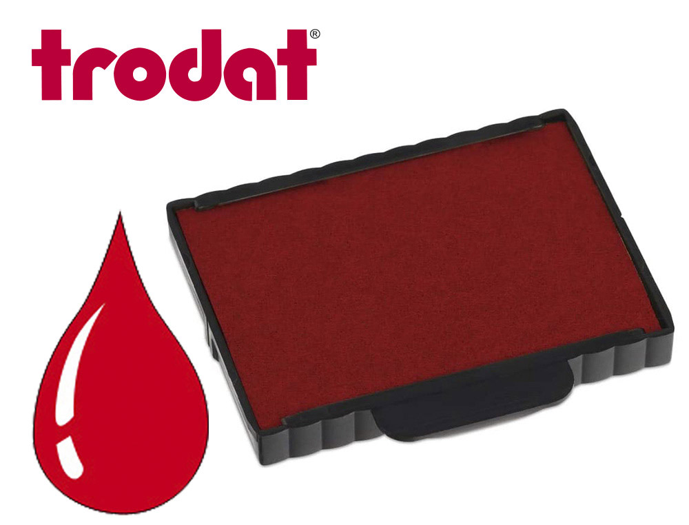 Cassette encrage trodat 6/57a pour tampon metal line 5207/5470 taille empreinte 60x40mm coloris rouge