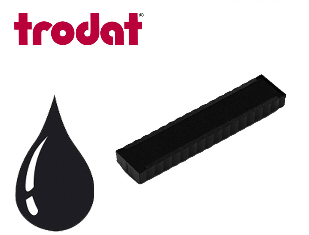 Cassette encrage trodat 6/4916b pour tampon encreur printy 4916 taille empreinte 70x10mm coloris bleu