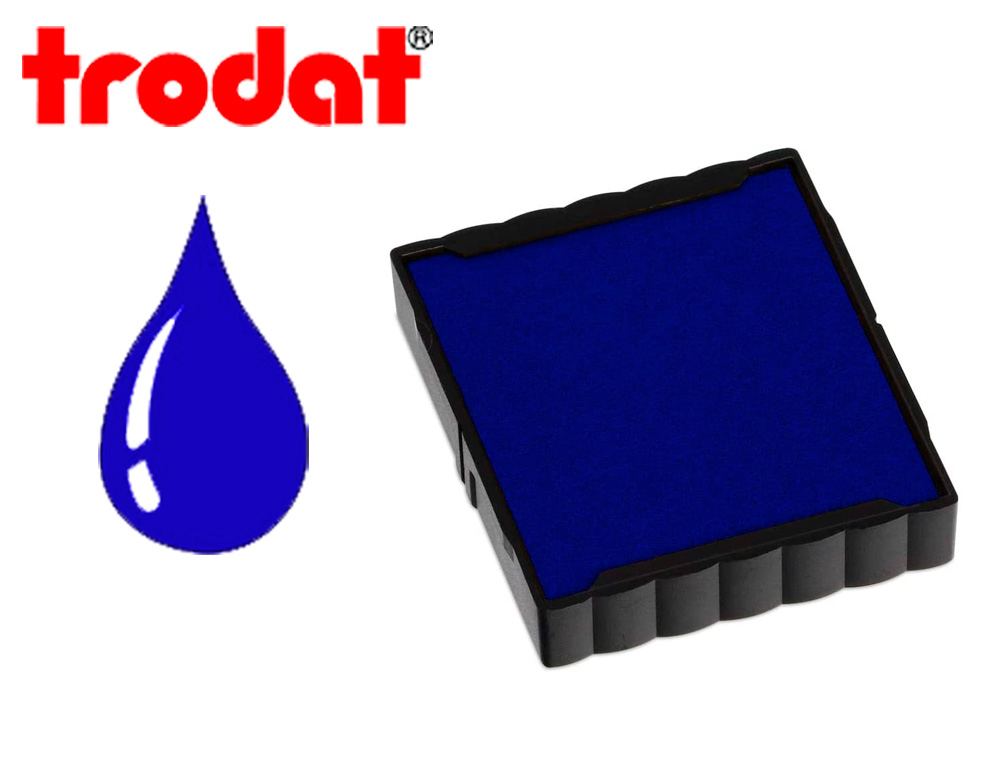 Cassette encrage trodat 6/4923b pour tampon encreur printy 4923/4930 taille empreinte 30x30mm coloris bleu