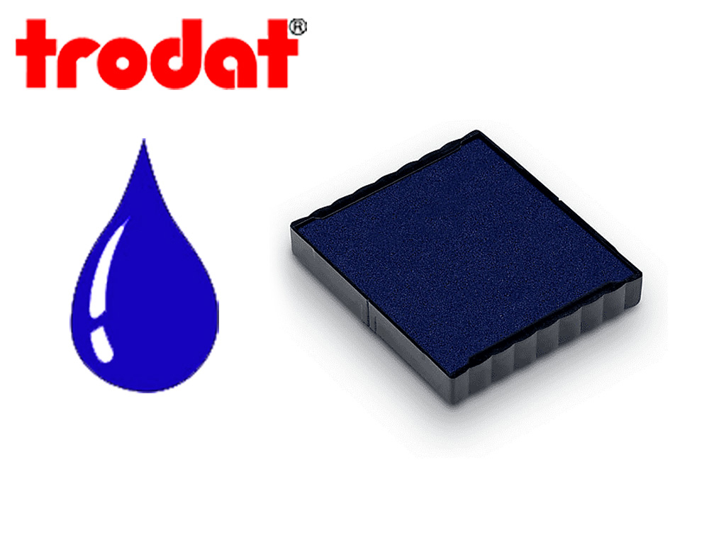 Cassette encrage trodat 6/4924b pour tampon encreur printy 4924/4724/4740/4940/ taille  empreinte 40x40mm coloris bleu