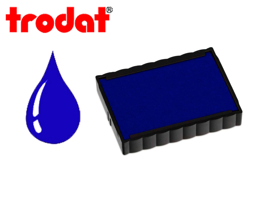 Cassette encrage trodat 6/4750b pour tampon encreur printy 4750/4755/4760 taille empreinte41x24mm coloris  bleu