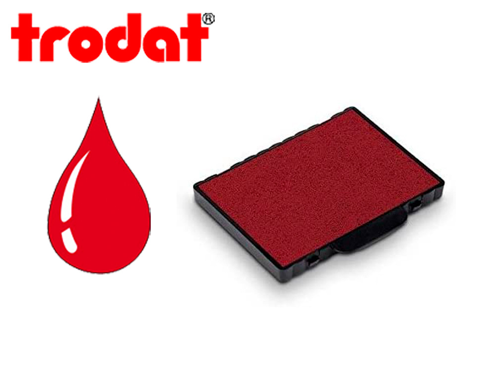 Cassette encrage trodat 6/58c pour tampon professionnal metal line 5274/5474/5208/5480/55512/55418 coloris rouge