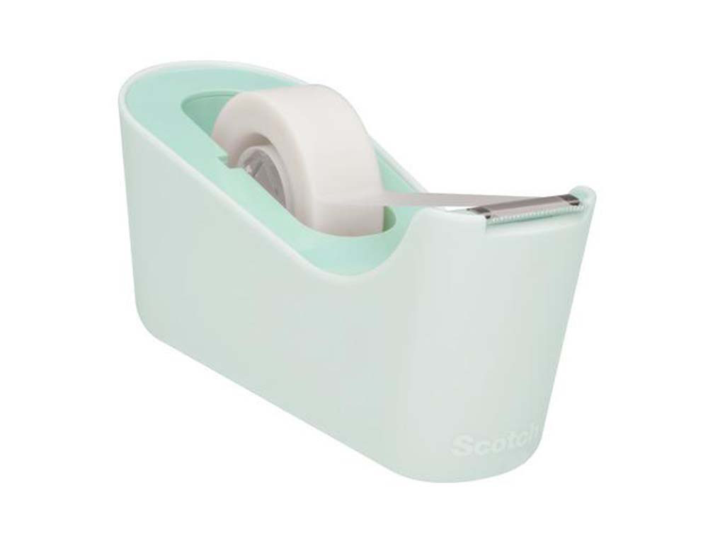 Dévidoir ruban adhésif scotch c18 coloris menthe rouleau magic invisible 19mmx33m