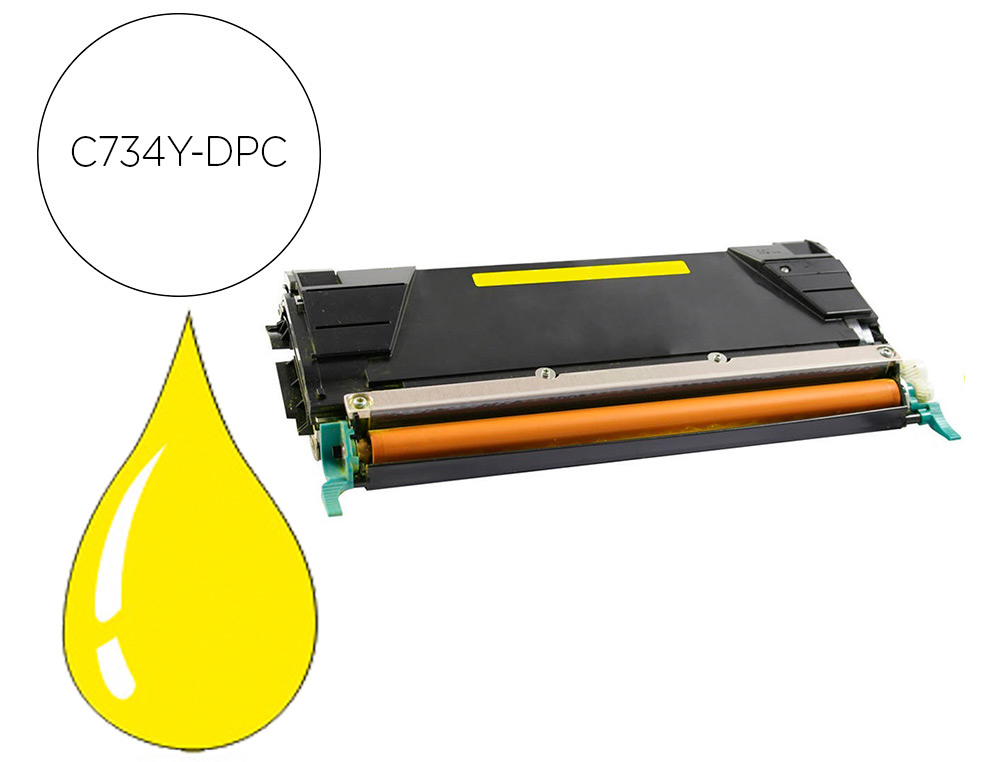 Toner laser compatible dpc lexmark c736h1yg jaune