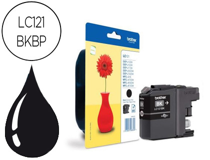 Cartouche d'encre original brother lc121bk 300 p noir