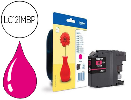 Cartouche d'encre original brother lc121mbp 300 p magenta