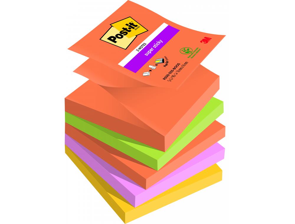 8601107g-1.jpg Post-it z-note-76x76 boost p/5note repositionnable - post-it z-notes boost 76x76mm - lot de 5 – Image 1