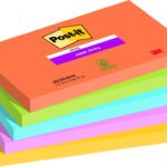 Post-it sticky 76x127 boostp/5note repositionnable - super sticky bloc boost 76x127mm - lot de 5