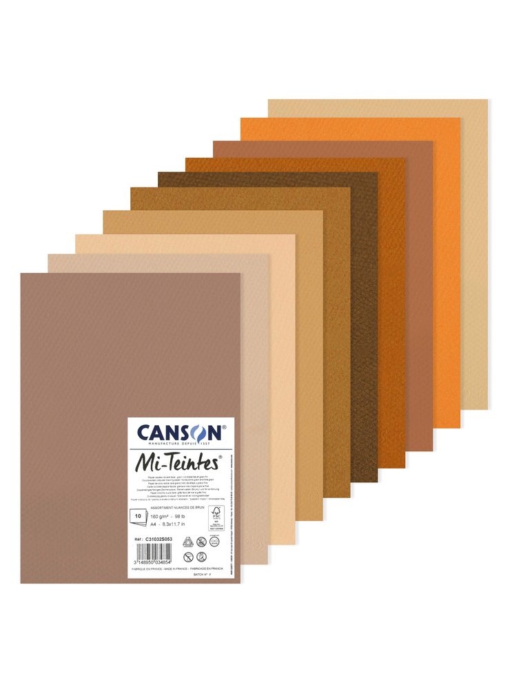 8680305g-1.jpg 50f pap can mi-teint 160g a4+npapier dessin canson feuille m – Image 1