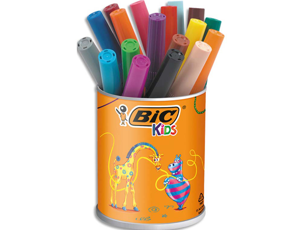 Feutre bic kids visacolor xl coloriage encre lavable pointe extra-large bloquée couleurs très vives pot 18 unités