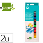 Gouache liderpapel solide baton de 10gr sans solvant    sechage rapide coloris        assortis boite de 12 unites