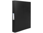 Classeur liderpapel 4 anneaux 25mm a4 260x315mm polypropylene dos 40mm porte-cartes visite coloris noir – Image 2