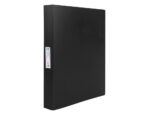 Classeur liderpapel 4 anneaux 25mm a4 260x315mm polypropylene dos 40mm porte-cartes visite coloris noir – Image 3