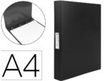 Classeur liderpapel 4 anneaux 25mm a4 260x315mm polypropylene dos 40mm porte-cartes visite coloris noir