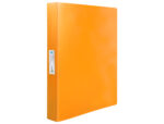 Classeur liderpapel 4 anneaux 25mm a4 260x315mm polypropylene dos 40mm porte-cartes visite coloris orange – Image 2