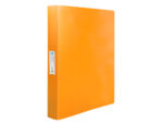 Classeur liderpapel 4 anneaux 25mm a4 260x315mm polypropylene dos 40mm porte-cartes visite coloris orange – Image 3