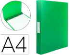 Classeur liderpapel 4 anneaux 25mm a4 260x315mm polypropylene dos 40mm porte-cartes visite coloris vert