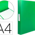 Classeur liderpapel 4 anneaux 25mm a4 260x315mm polypropylene dos 40mm porte-cartes visite coloris vert