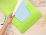 Chemise liderpapel polypropylene dos flexible a4 210x297mm 4/10e 3 rabats 100f elastique jaune fluo opaque – Image 8