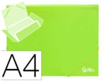 Chemise liderpapel polypropylene dos flexible a4 210x297mm 4/10e 3 rabats 100f elastique jaune fluo opaque