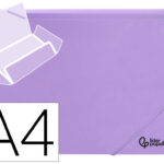 Chemise liderpapel polypropylene dos flexible a4 210x297mm 4/10e 3 rabats 100f elastique lavande opaque