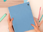 Chemise liderpapel polypropylene dos flexible a4 210x297mm 4/10e 3 rabats 100f elastique bleu ciel opaque – Image 7
