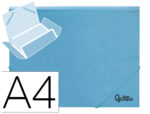 Chemise liderpapel polypropylene dos flexible a4 210x297mm 4/10e 3 rabats 100f elastique bleu ciel opaque