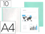 Protege-documents liderpapel polypropylene couverture      flexible 10 pochettes fixes   a4 210x297mm vert pomme
