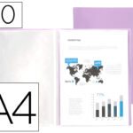 Protege-documents liderpapel polypropylene couverture      flexible 20 pochettes fixes   a4 210x297mm lavande opaque