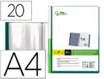 Protege-docs liderpapel kangourou personnalisable     polypro 20 pochettes fixes a4 210x297mm vert translucide