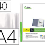 Protege-docs liderpapel kangourou personnalisable     polypro 40 pochettes fixes a4 210x297mm transparent