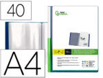Protege-docs liderpapel kangourou personnalisable     polypro 40 pochettes fixes a4 210x297mm bleu translucide