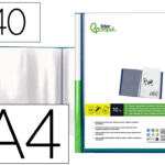 Protege-docs liderpapel kangourou personnalisable     polypro 40 pochettes fixes a4 210x297mm bleu translucide