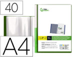 Protege-docs liderpapel kangourou personnalisable     polypro 40 pochettes fixes a4 210x297mm vert translucide
