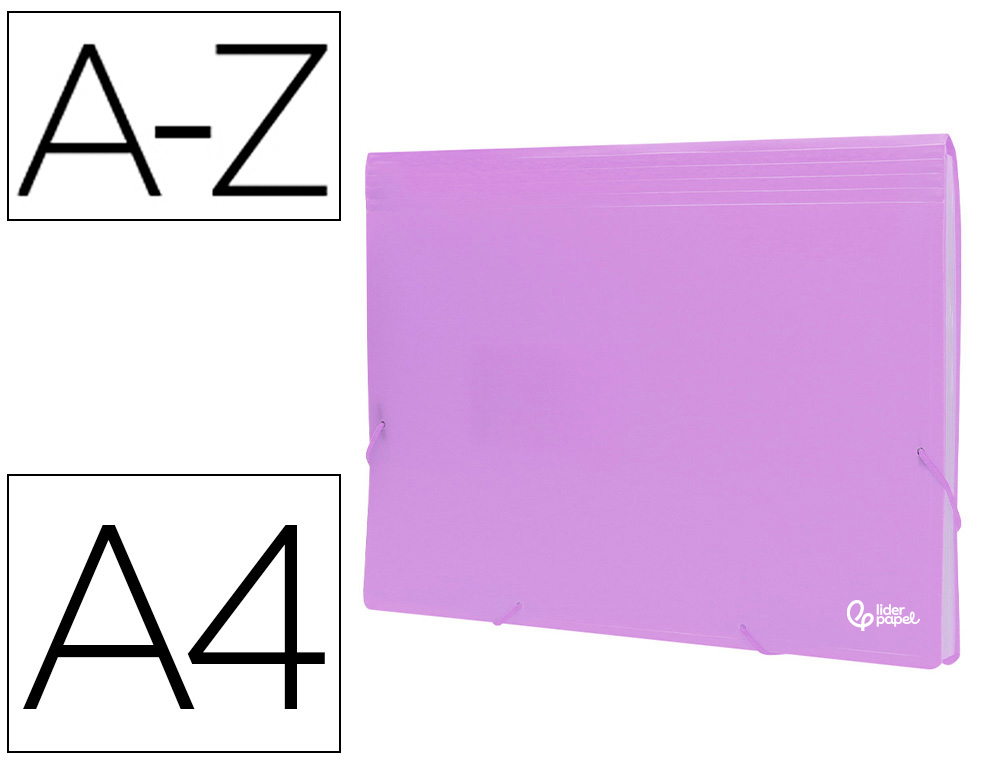 911056g-1.jpg Trieur liderpapel polypro a4 210x297mm 700 microns 13 compartiments fermeture elastique coloris lavande opaque – Image 1
