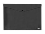 Pochette enveloppe liderpapel polypropylene 180 microns a3  420x297mm 50f fermeture       bouton resistant noir opaque – Image 3