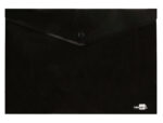 Pochette enveloppe liderpapel polypropylene 180 microns a4  97x210mm 50f fermeture bouton resistant noir opaque – Image 2
