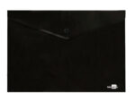 Pochette enveloppe liderpapel polypropylene 180 microns a4  97x210mm 50f fermeture bouton resistant noir opaque – Image 3