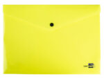 Pochette enveloppe liderpapel polypropylene 180 microns a4  97x210mm 50f fermeture bouton jaune fluo opaque – Image 2