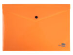 Pochette enveloppe liderpapel polypropylene 180 microns a4  97x210mm 50f fermeture bouton orange fluo opaque – Image 3