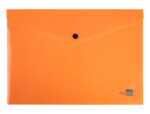 Pochette enveloppe liderpapel polypropylene 180 microns a4  97x210mm 50f fermeture bouton orange fluo opaque – Image 4