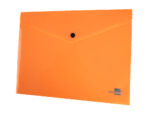 Pochette enveloppe liderpapel polypropylene 180 microns a4  97x210mm 50f fermeture bouton orange fluo opaque – Image 5
