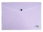 Pochette enveloppe liderpapel polypropylene 180 microns a4  97x210mm 50f fermeture bouton lavande opaque – Image 3