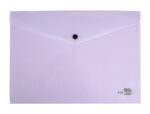 Pochette enveloppe liderpapel polypropylene 180 microns a4  97x210mm 50f fermeture bouton lavande opaque – Image 4
