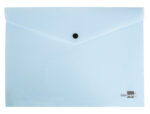 Pochette enveloppe liderpapel polypropylene 180 microns a4  97x210mm 50f fermeture bouton bleu ciel opaque – Image 3