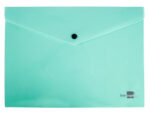 Pochette enveloppe liderpapel polypropylene 180 microns a4  97x210mm 50f fermeture bouton vert pomme opaque – Image 2