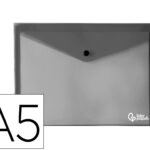 Pochette enveloppe liderpapel polypropylene 180 microns a5  210x148mm 50f fermeture       bouton resistant noir opaque