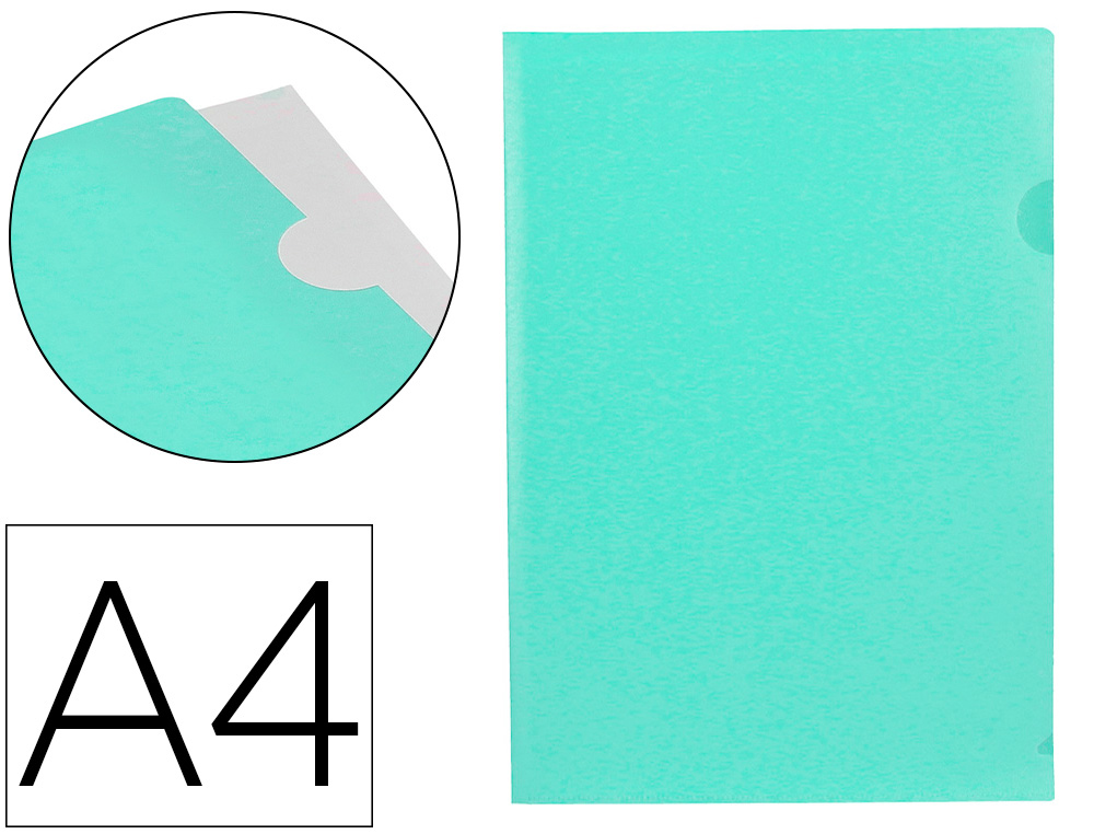 911339g-1.jpg Pochette coin liderpapel polypropylene 180 microns a4 210x297mm capacite 20f coloris vert pomme opaque – Image 1